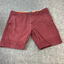Superdry Chino Shorts Mens Red Burgundy W38 XXL Preppy Summer 100% Cotton