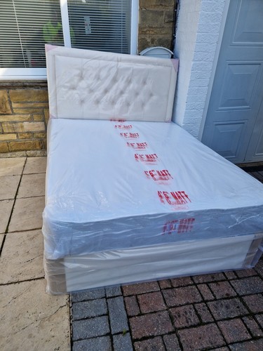 Luxury cream plush divan bed - cream,