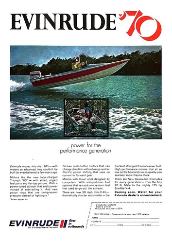1970 evinrude boating genuine - 1970,
