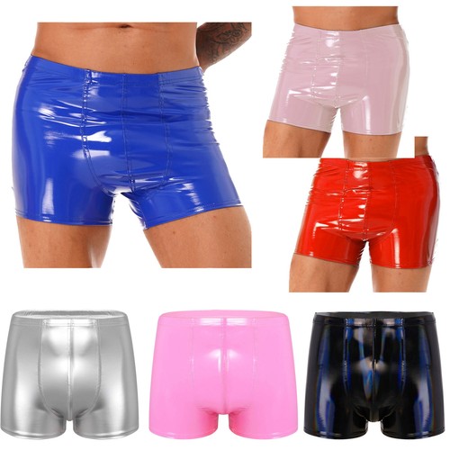 Men latex leather boxer briefs - latex,