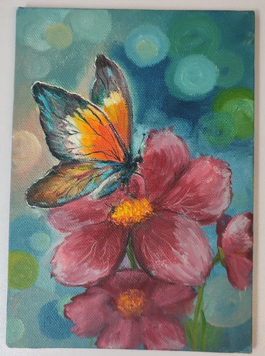 Butterfly oil painting - butterfly,,