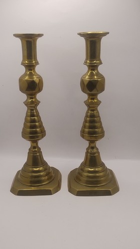 Antique brass candle sticks - antique,
