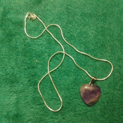 Real amethyst heart - heart, shaped