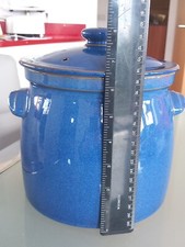 DENBY IMPERIAL BLUE LARGE 6 PINT CROCK STEW POT/ STORAGE POT BISCUIT BARREL.