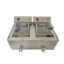 Davlex commercial electric deep fat chip fryer 26 litre dual basket double drain