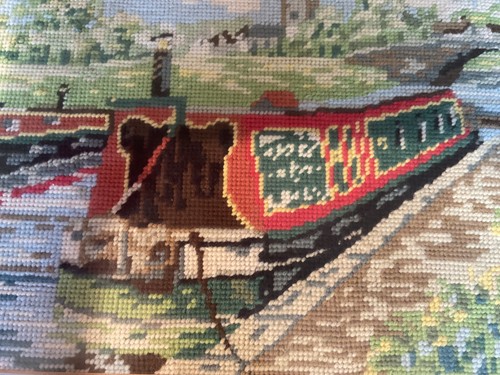 Framed needlepoint tapestry - framed,