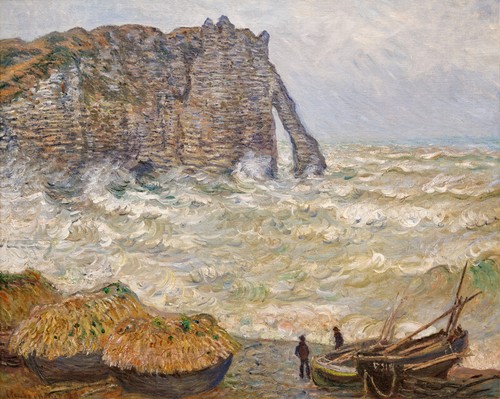Stormy sea étretat - stormy, (1883)