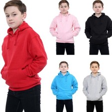 Kids Girls Boys Plain Hooded