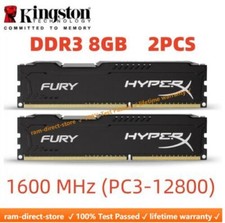 FURY DDR3 16GB 2x 8GB 1600 MHz PC3-12800 Desktop RAM Memory DIMM 240pins