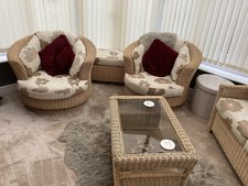 conservatory furniture used X2 Spinning Chairs, Coffee Table And Puff.