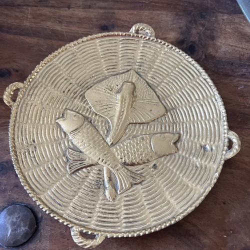 Vintage brass pin dish key - brass,