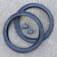 Pair of 20" Tyres & Tubes - 20 x 2.00 | Junior Bike MTB Tread | Black