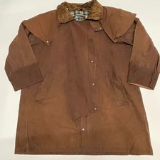Wax Riding Coat Womens UK 22 Brown Duster Jacket Shoulder Cape Country Riding