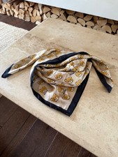 Moschino All-Over Teddy Bear Silk Scarf, Brown / Black / Beige