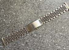 Vintage Maruman Japan BOR Beads Of Rice  Bracelet 22mm Ends Diver Chronograph