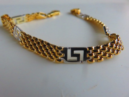 Gold bracelet greek key - gold,