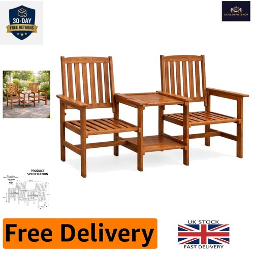 Wooden garden love seat - wooden,