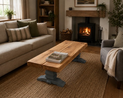 Thick top solid oak coffee - solid,