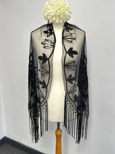 1920s glittering scarf - glittering, mesh