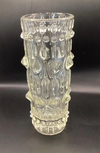 Vintage clear glass czech vase - vintage,