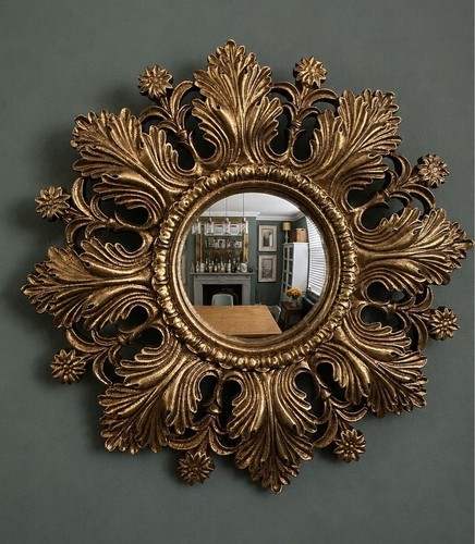 Gold antiqued round port hole - round,