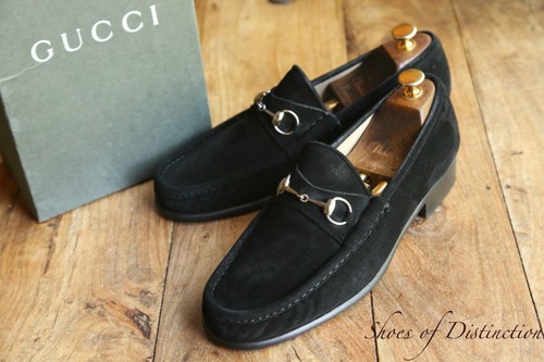 Gucci black suede silver horse - gucci,