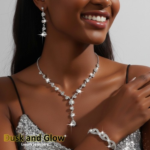 Women silver jewellery set - silver,