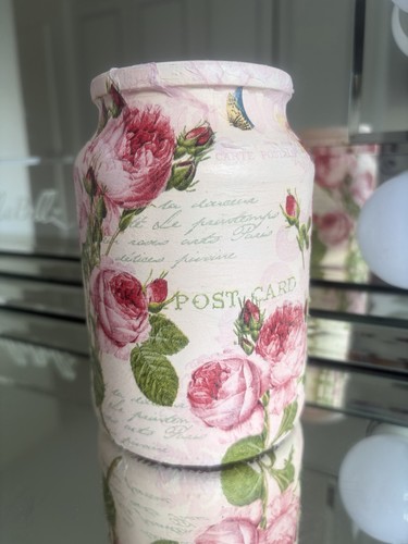 Large glass jar vase shabby - vase,