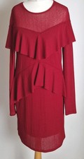 ZARA Deep Red Ruffle Long