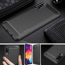 Premium Slim Shock Resistant Soft Carbon Gel Case Cover for Samsung Galaxy A50