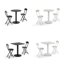 Round/Square Coffee Bar Table Folding Chair for Living Dining Room Inn Cafe Shop