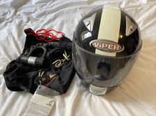 Black Viper Helmet ECER 22-05 Motorcycle Helmet With Magnum Lock And Chain
