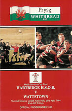 Hartridge HSOB v Wattstown 1994 Welsh Districts Cup Final Rugby Programme WALES