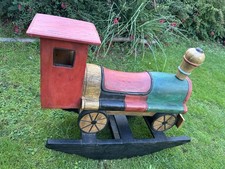 Hand made wooden rocking train - hand,