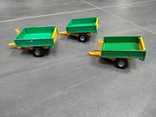 3 x Britains No. 9565 - Farm straw tipping trailer - Joblot - Spares or Repair