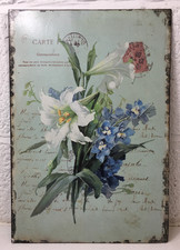 Vintage Style Floral Metal Sign Wall Hanging