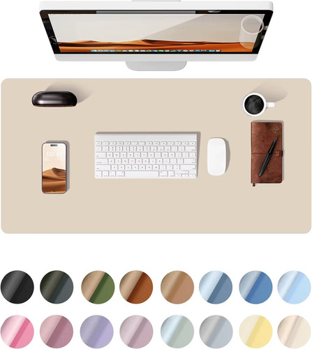 Non slip leather desk mat - leather,