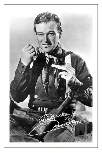 John wayne signed autograph - wayne,