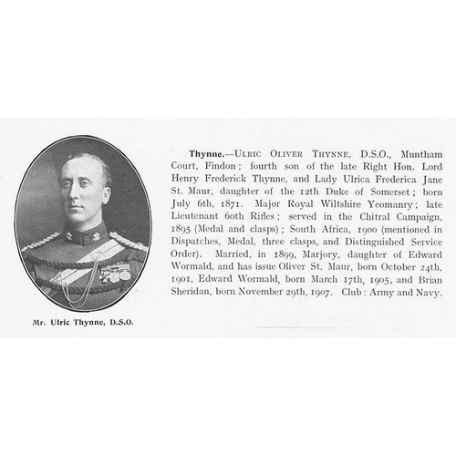 Ulric oliver thynne dso - ulric,