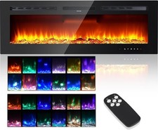 40 inch Electric Insert Fire LED Fireplace Flame Wall/Inset Mounted, with Remote