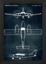 No028 Piper PA24 SENECA Framed