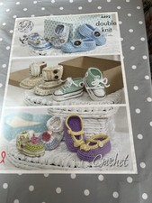King Cole 4492 Crochet Baby Shoes Pattern Using Double Knitting Wool