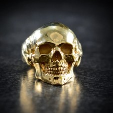 18K Yellow Gold Over Skull