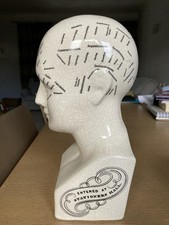L N Fowler Phrenology Head Ceramic Crackled Finish