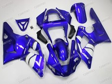 Fit for 00-01 YZF R1 Blue White ABS Injection Molded Bodywork Fairing Kit Panels