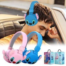 Disney Lilo & Stitch Kids Wireless Headphones Head Sets Soft Ear Pads Gifts UK