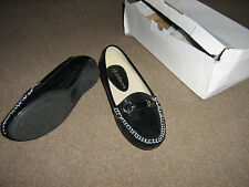 BRAND NEW BLACK PATENT  "ODEON" LADIES SHOES WITH BUCKLE OVER  SIZE 3
