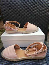 Russell & Bromley Dusky Rose Leather Coin Wrap Sandals Size 6 Worn Once