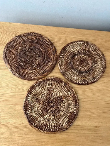 Vintage rattan brown beige - vintage, brown/beige