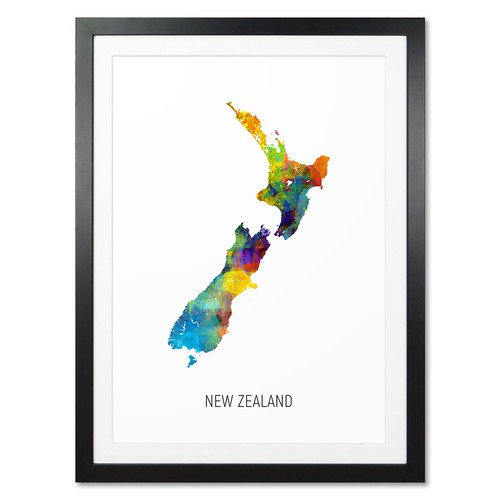 New zealand map poster - new,